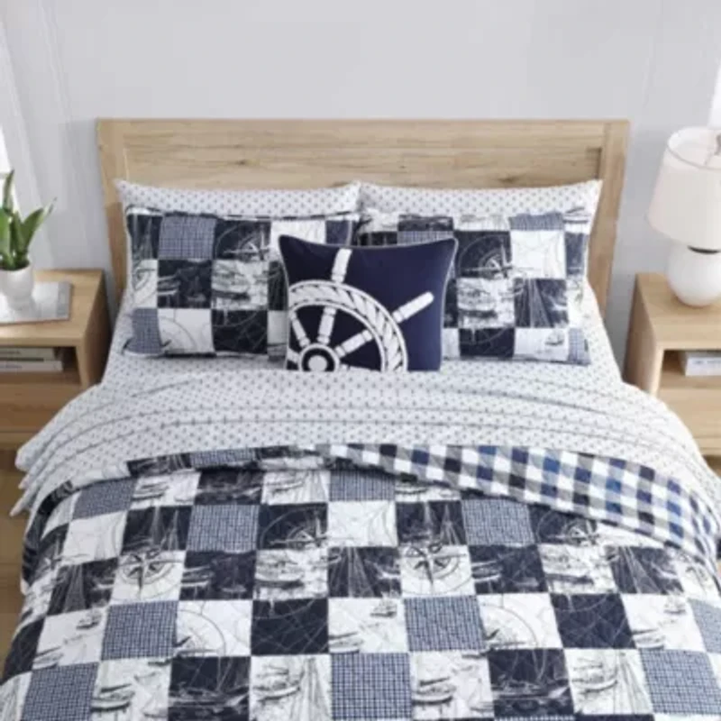Sailors Patchwork Cotton Quilt Set