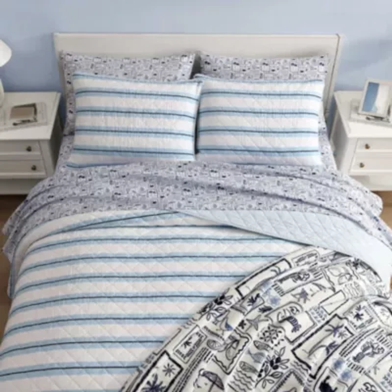 Tim Stripe Cotton Quilt Set