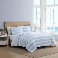 Seafront Stripe Cotton Quilt Set