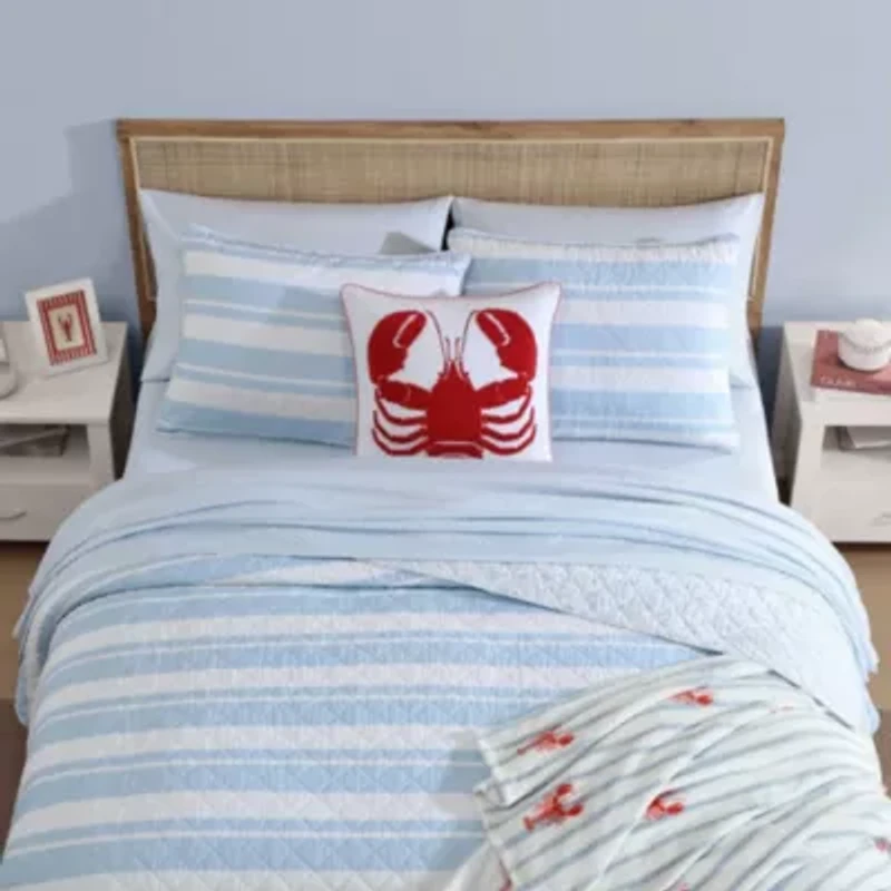Seafront Stripe Cotton Quilt Set