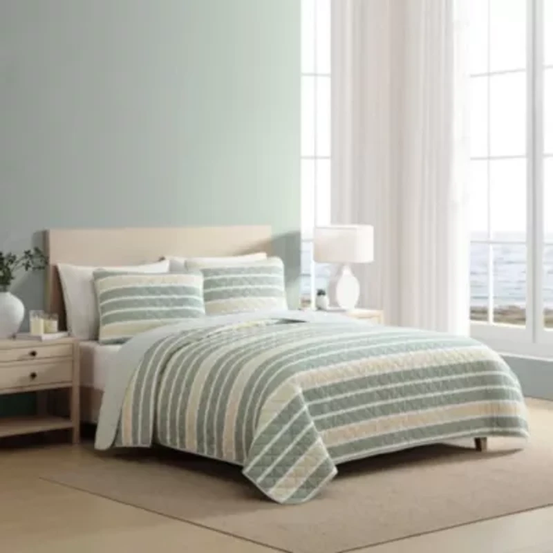 Varadero Stripe Cotton Quilt Set