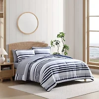 Palm Coast Stripe Reversible Microfiber Comforter Set