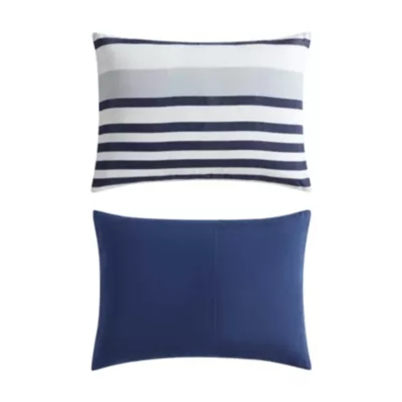 Palm Coast Stripe Reversible Microfiber Comforter Set