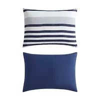 Palm Coast Stripe Reversible Microfiber Comforter Set