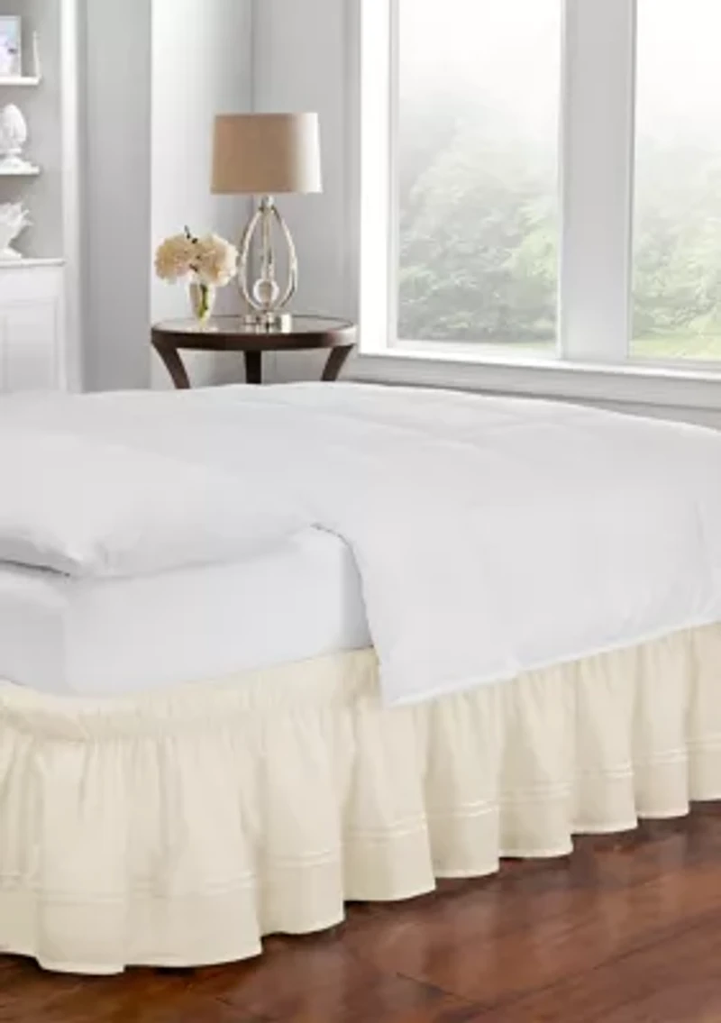 Adjustable Baratta Stitch Embroidered Bed Skirt