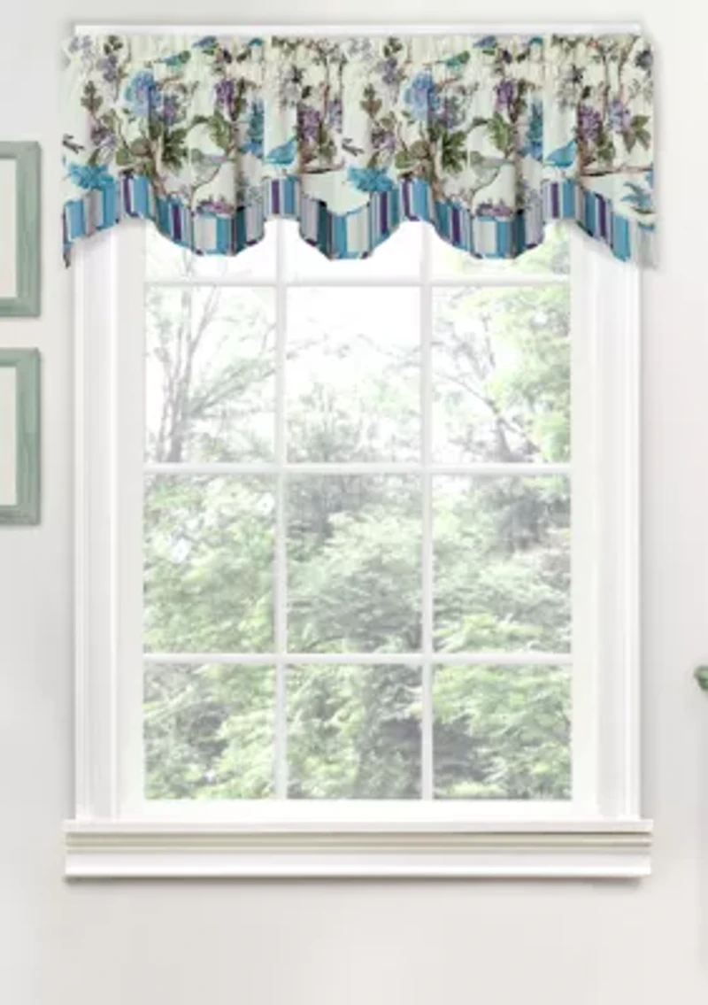 Charleston Chirp Larkspur Valance 16-in. x 50-in.