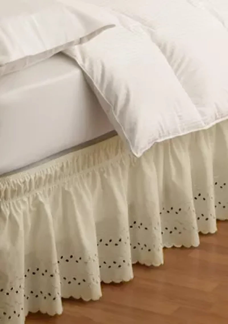 Easy Fit Eyelet Queen/King Bedskirt 60-in. x 80-in. + 15-in. Drop