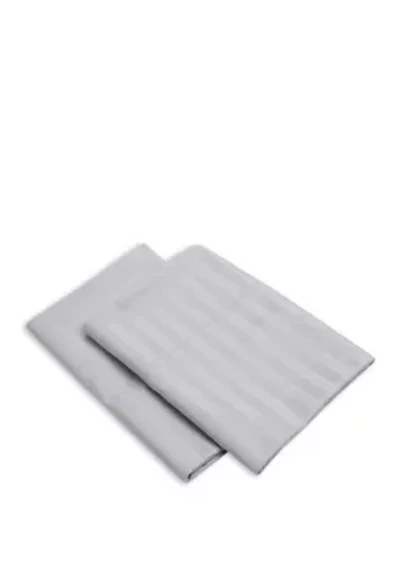 Egyptian 610 Thread Count Damask Stripe Pillowcase - Set of 2