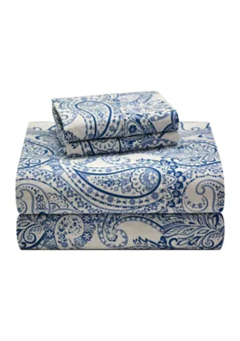 Boho Paisley Combed Cotton Printed Sheet Set