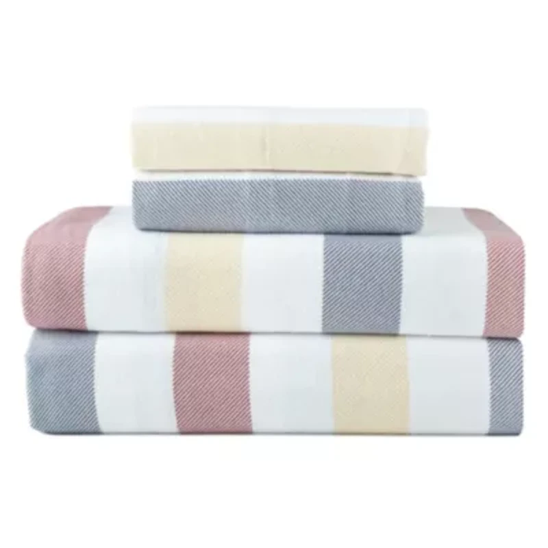 Pointehaven 180 GSM Brushed Cotton Printed Soft Flannel Deep Pocket Oversized Sheet Set