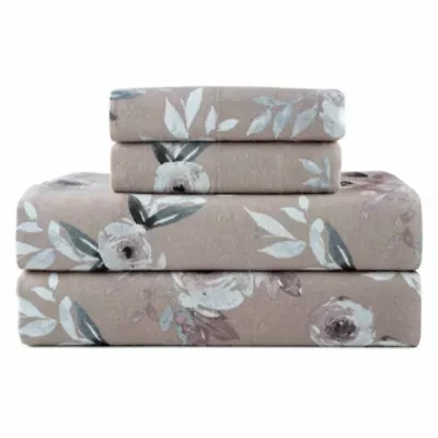 Pointehaven 180 GSM Brushed Cotton Printed Soft Flannel Deep Pocket Oversized Sheet Set