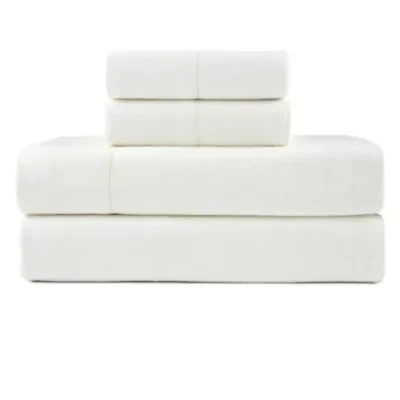 Pointehaven 180 GSM Brushed Cotton Solid Color Soft Flannel Deep Pocket Oversized Sheet Set