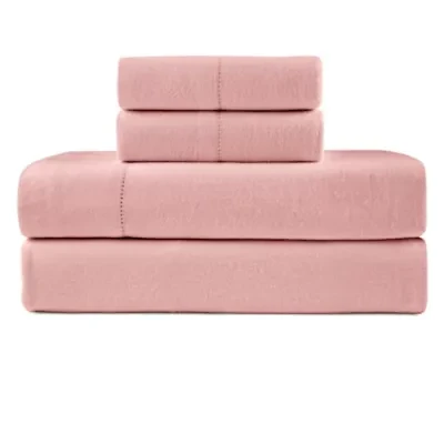 Pointehaven 180 GSM Brushed Cotton Solid Color Soft Flannel Deep Pocket Oversized Sheet Set