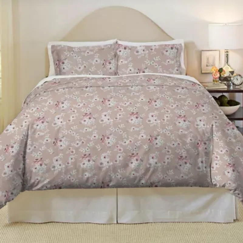 Pointehaven 180 GSM Brushed Cotton Flannel Printed Duvet Set