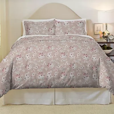 Pointehaven 180 GSM Brushed Cotton Flannel Printed Duvet Set