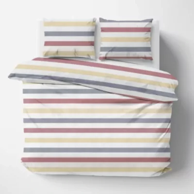 Pointehaven 180 GSM Brushed Cotton Flannel Printed Duvet Set
