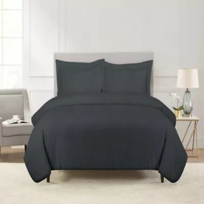 Pointehaven 180 GSM Brushed Cotton Flannel Solid Color Duvet Set
