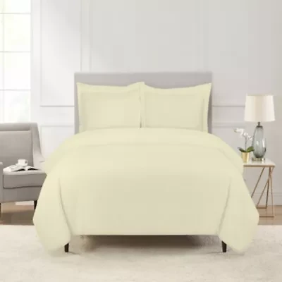 Pointehaven 180 GSM Brushed Cotton Flannel Solid Color Duvet Set