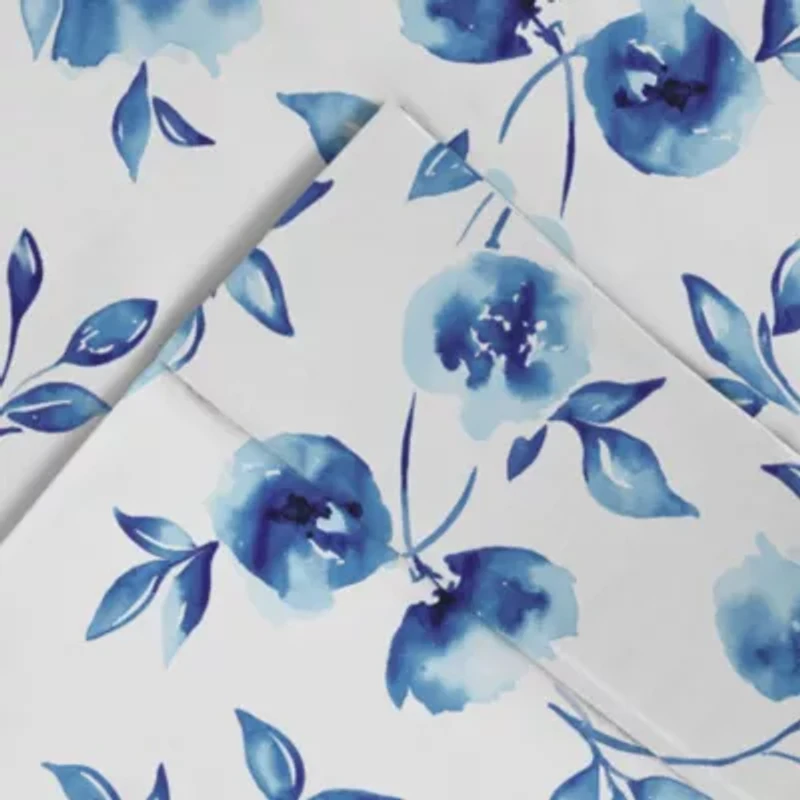 Pointehaven 200 Thread Count Cotton Percale Print Sheet Sets