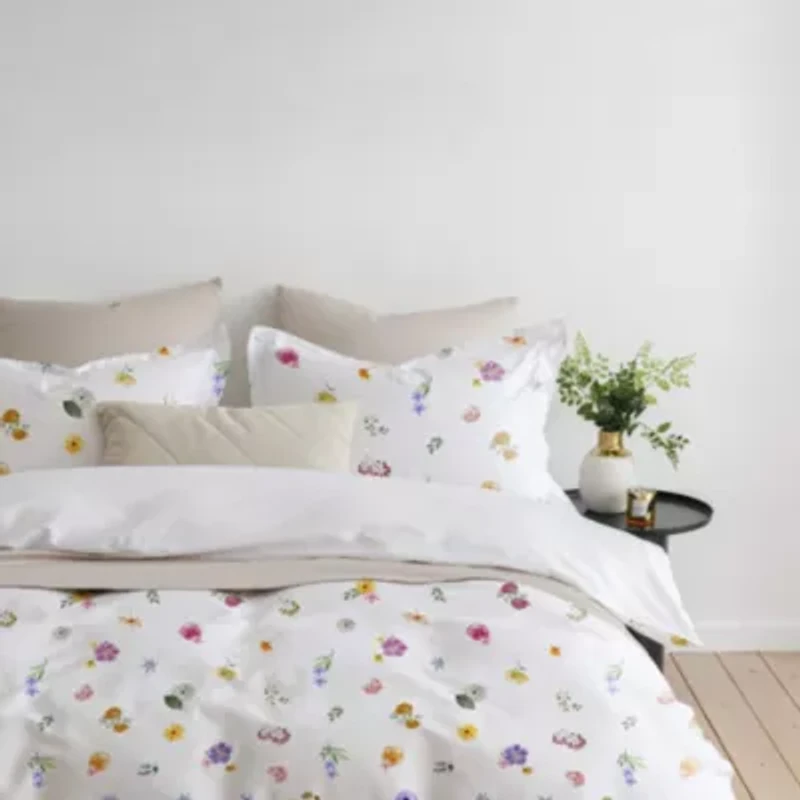 Pointehaven 200 Thread Count Cotton Percale Print Duvet Sets