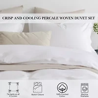 Pointehaven 200 Thread Count Cotton Percale Print Duvet Sets