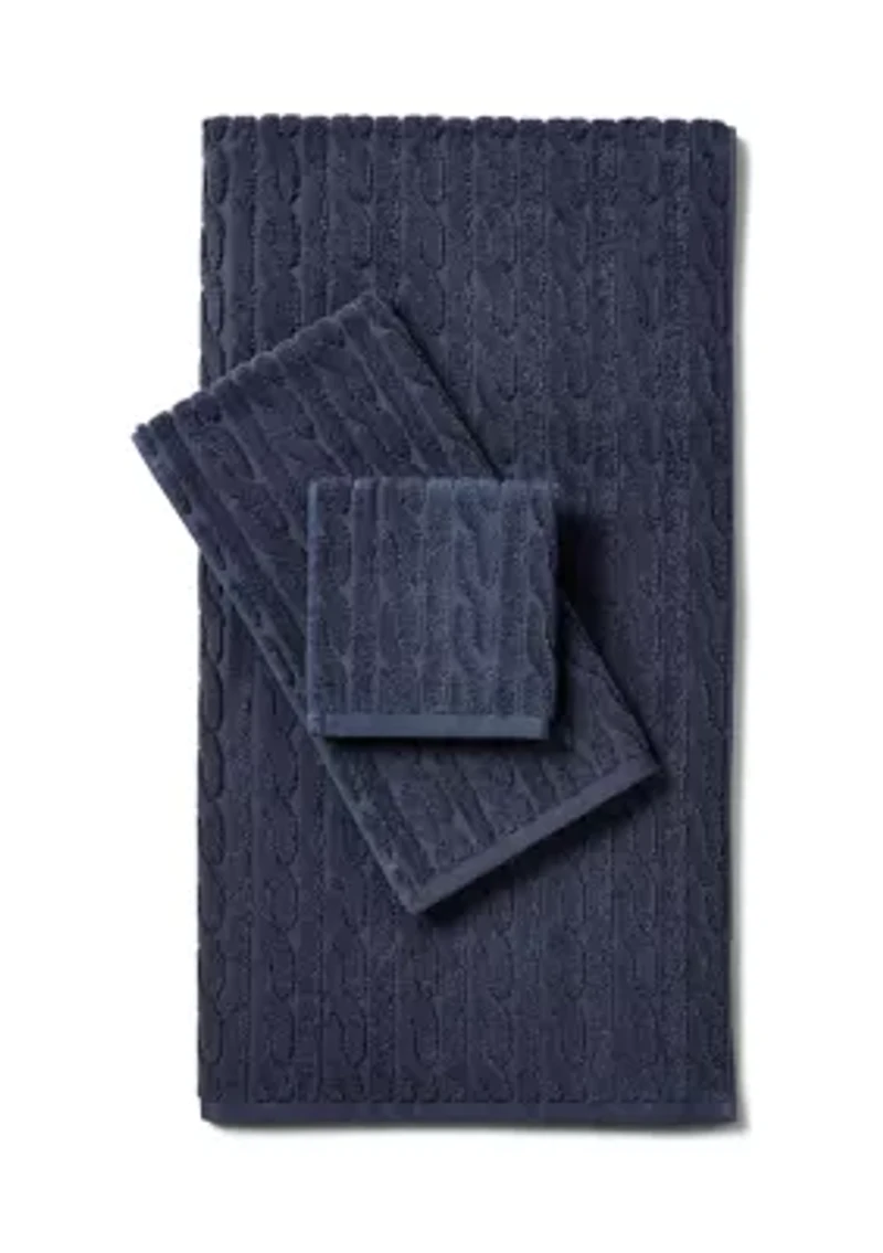 Sanders Cable Bath Towels