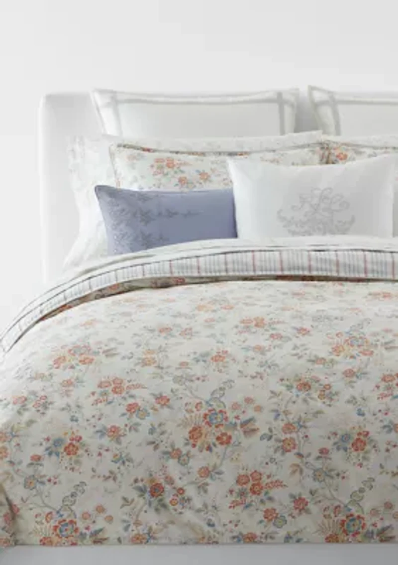 Carolyne Ticking-Stripe Bed Blanket