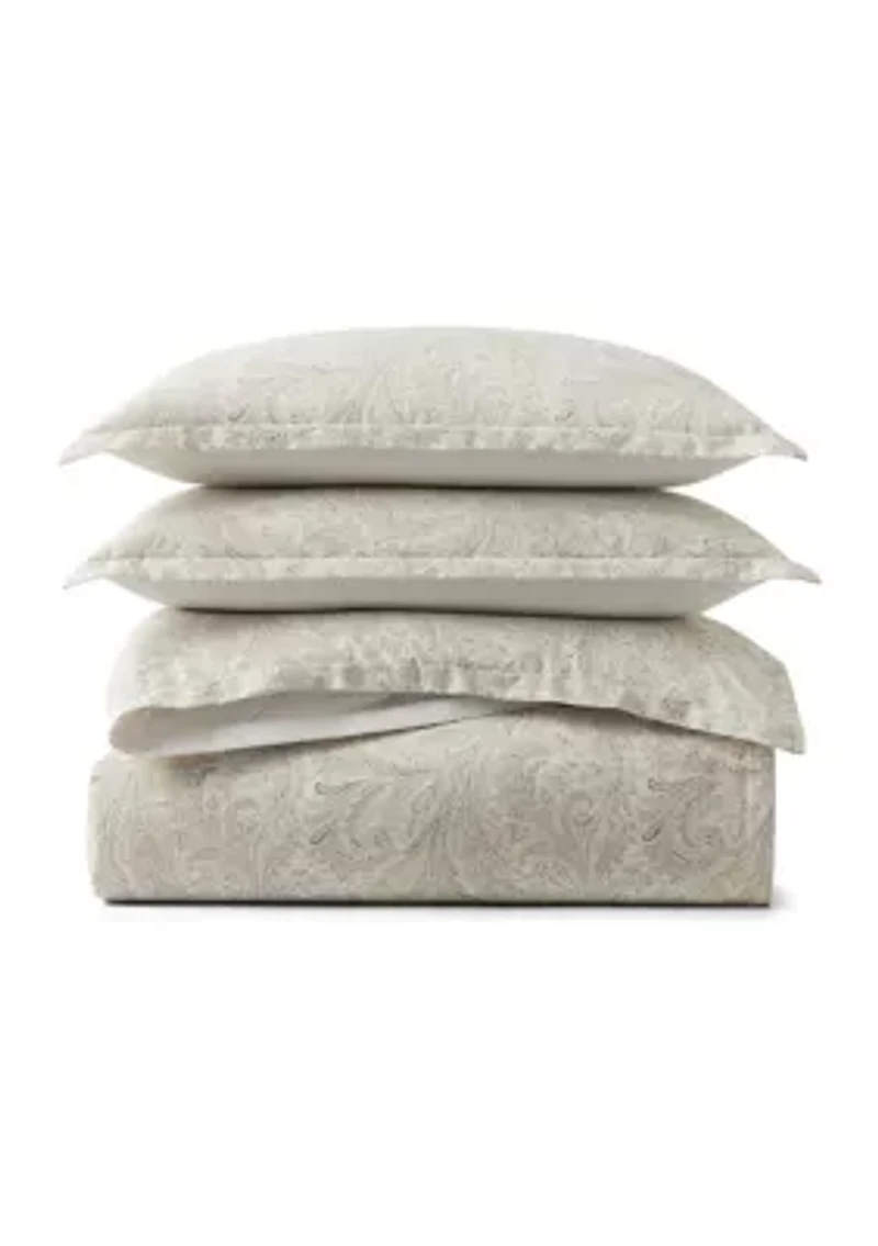 Marah Paisley Cotton Percale Full/Queen Duvet Cover Set