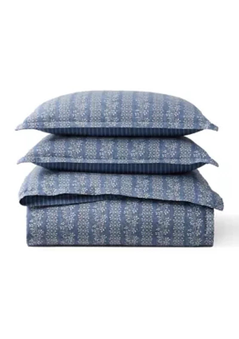 Gena Soft Cotton Reversible Duvet Cover Set