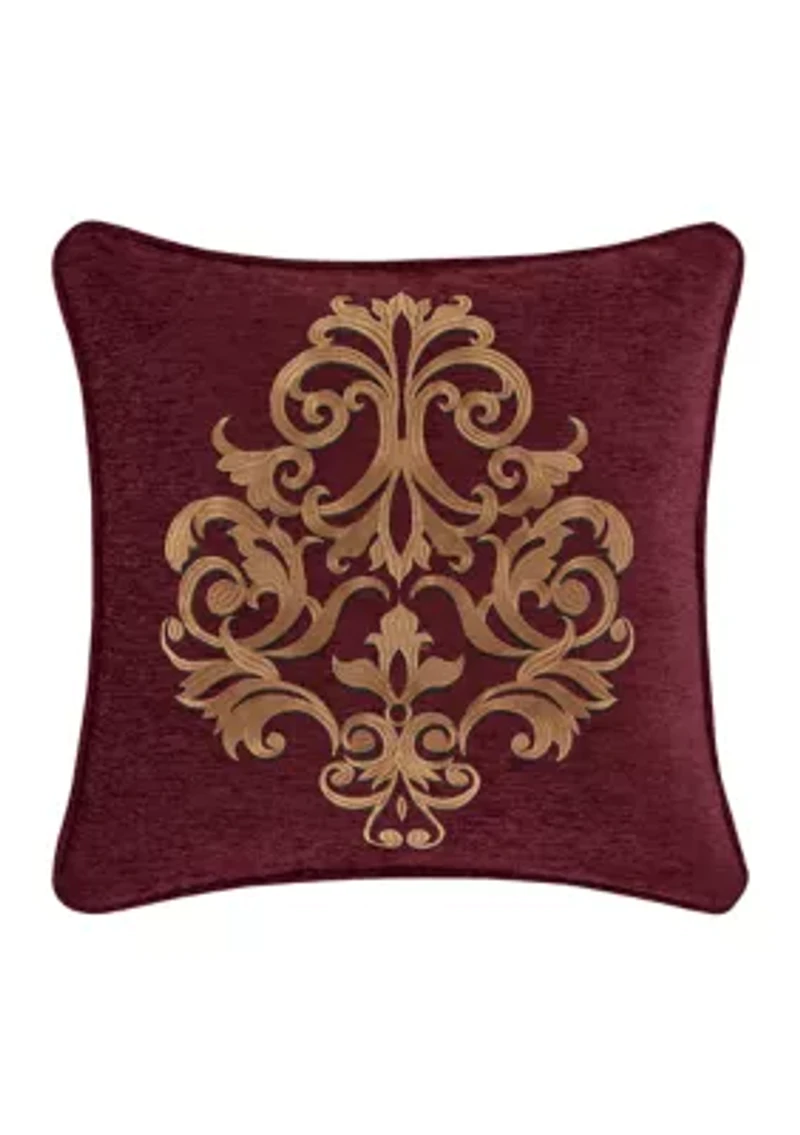 Garnet 18" Square Embellished Decorative Throw Pillow