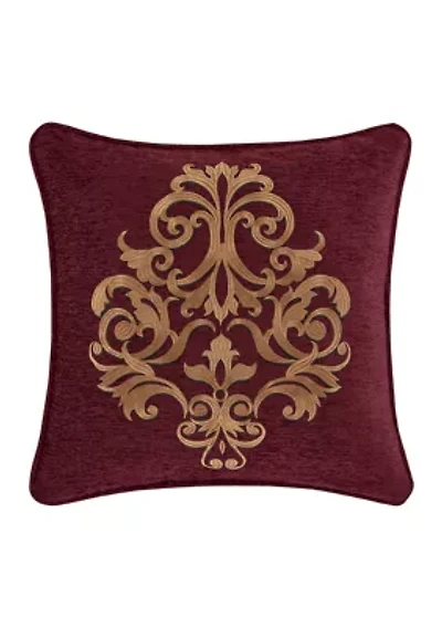 Garnet 18" Square Embellished Decorative Throw Pillow