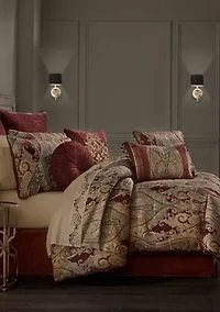 Garnet 18" Square Embellished Decorative Throw Pillow