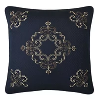 Caruso 18" Square Embellished Decorative Throw Pillow