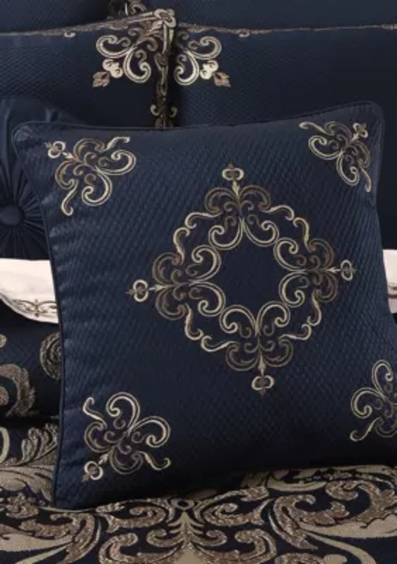 Caruso 18" Square Embellished Decorative Throw Pillow