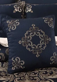 Caruso 18" Square Embellished Decorative Throw Pillow