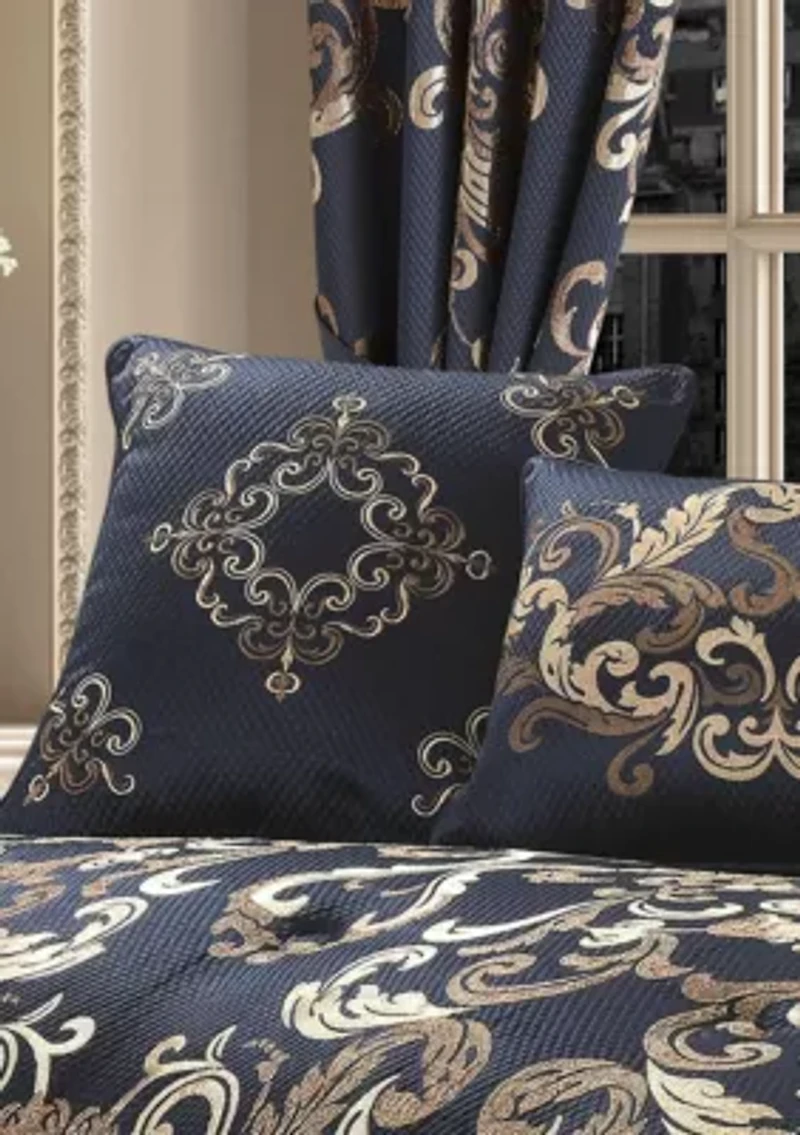 Caruso 18" Square Embellished Decorative Throw Pillow