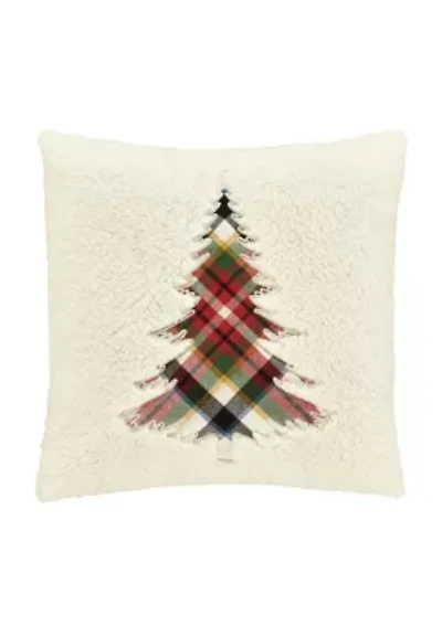 Christopher Plaid 20" Square Embellished Decorative Throw Pillow