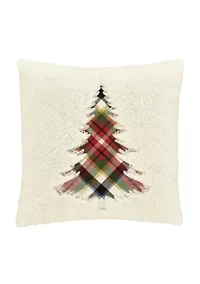Christopher Plaid 20" Square Embellished Decorative Throw Pillow