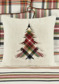 Christopher Plaid 20" Square Embellished Decorative Throw Pillow