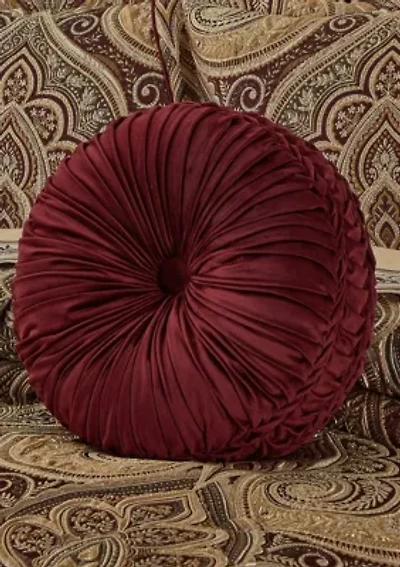 Bordeaux Tufted Round Decorative Throw Pillow