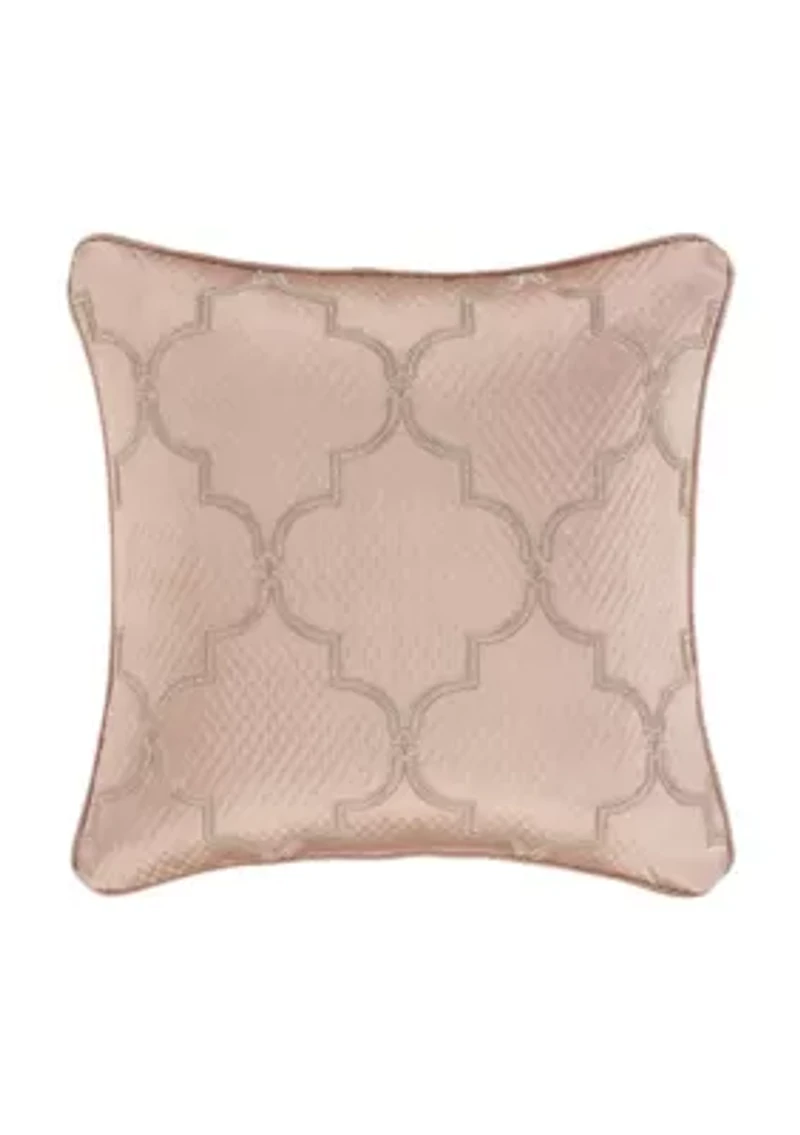 Rosewater 18" Square Embellished Decorative Throw Pillow