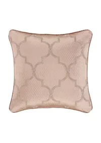 Rosewater 18" Square Embellished Decorative Throw Pillow