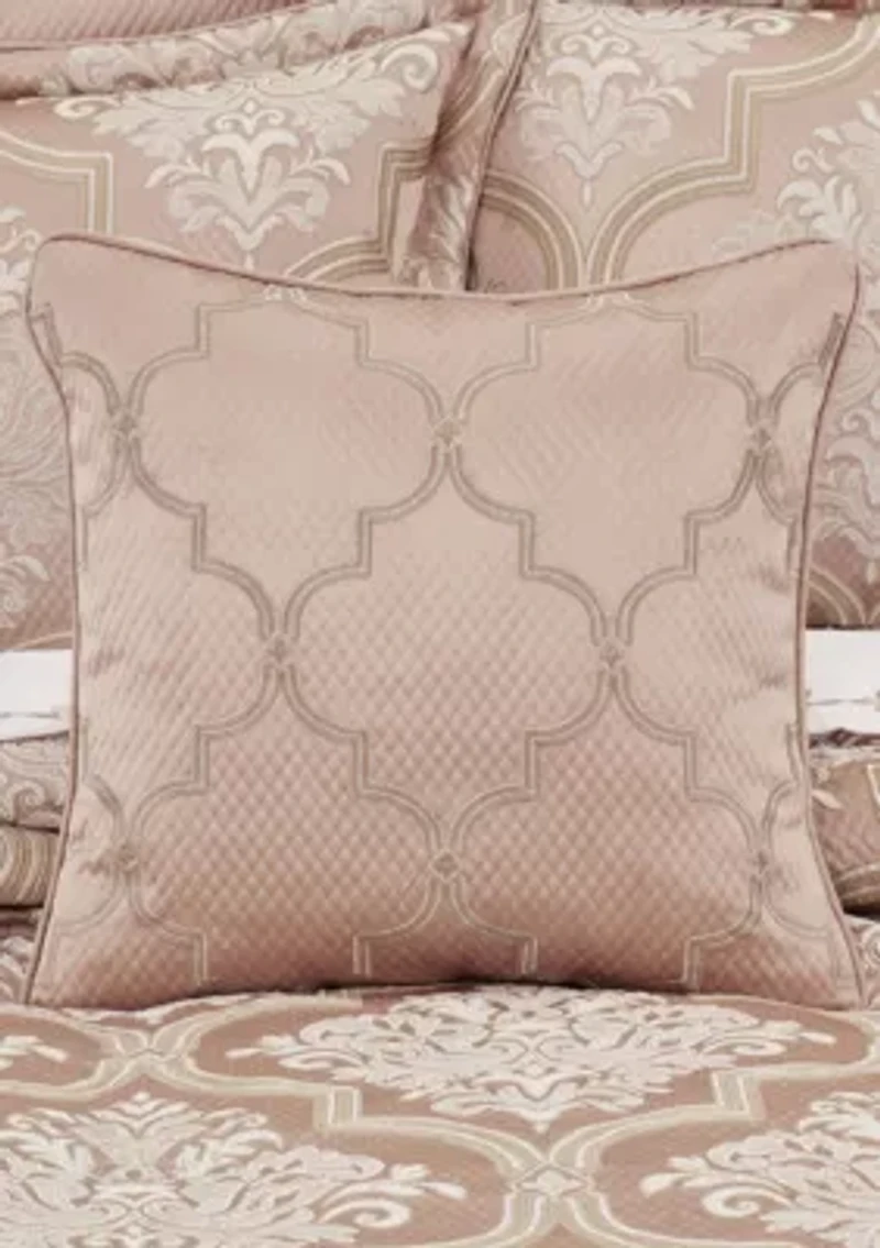 Rosewater 18" Square Embellished Decorative Throw Pillow