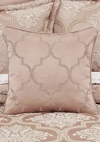 Rosewater 18" Square Embellished Decorative Throw Pillow