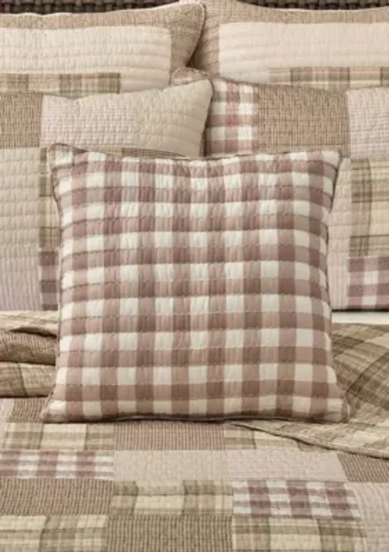 Mayfair Quilt 18" Square Quilted Decorative Throw Pillow