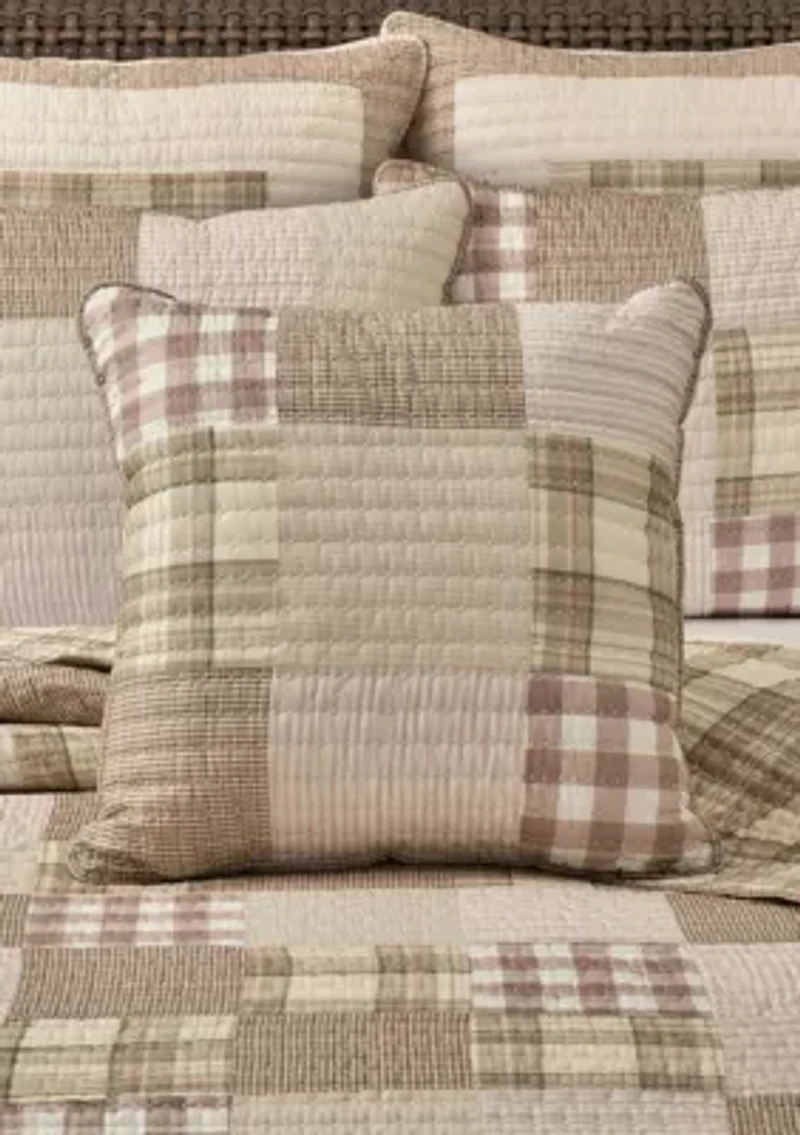 Mayfair Quilt 20" Square Quilted Decorative Throw Pillow