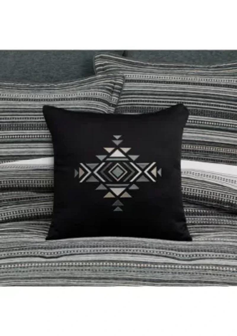 Parallel 18" Square Embellished Decorative Throw Pillow
