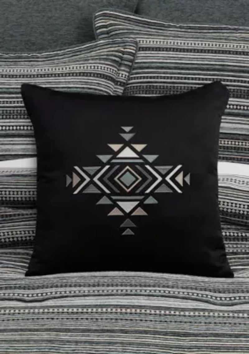 Parallel 18" Square Embellished Decorative Throw Pillow