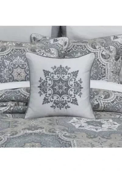 Lisbon 18" Square Embellished Decorative Throw Pillow