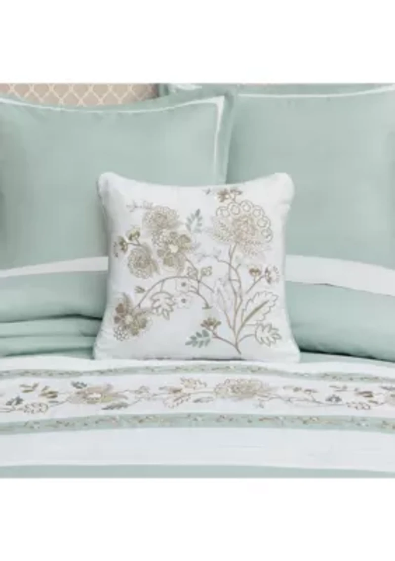 Spring Social 16" Square Embellished Decorative Throw Pillow
